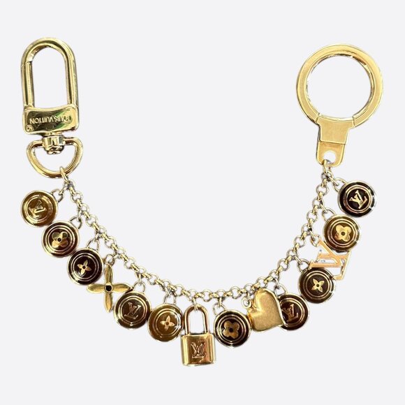 Louis Vuitton Gold & Brown Pestilles Key Chain Bag Charm - Picture 1 of 3